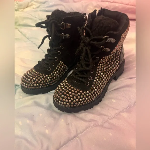 kidpik Black and Silver Kids Boots - Picture 2 of 7